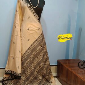 MRIDULA Saree – Pure  Masrize Cotton | light brown