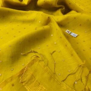 Sundari | Elegant Maslin Saree | Vibrant yellow color