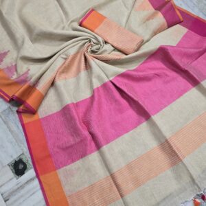 Amrit |  Linen saree | Beize