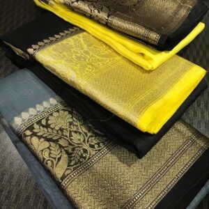 MAYA | Pure silk linen banarasi saree