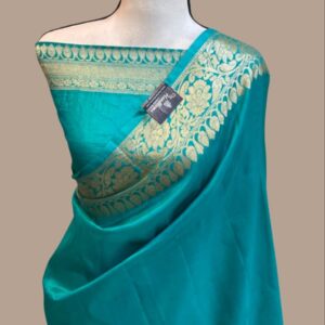 KANAL LATA | katan silk banarasi border saree | Firozi