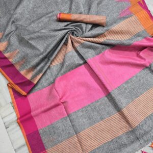 Amrit |  Linen saree | Grey