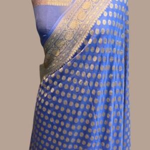 Radhika | Body boota weaveing design saree | Light blue