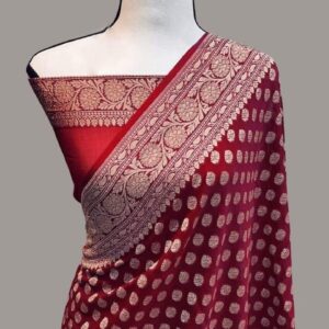 Radhika | Body boota weaveing design saree | Red