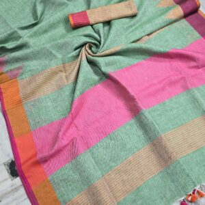 Amrit |  Linen saree | Sea green