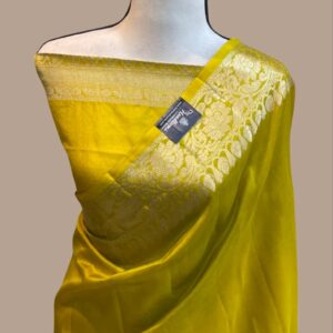 KANAL LATA | katan silk banarasi border saree | Yellow